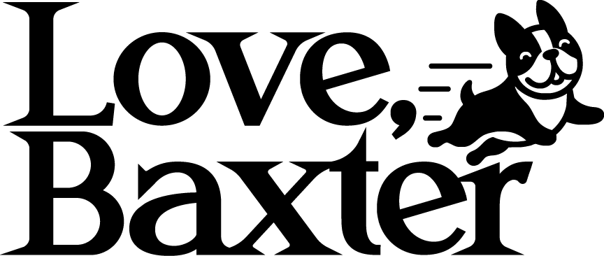 Love, Baxter logo, one colour black